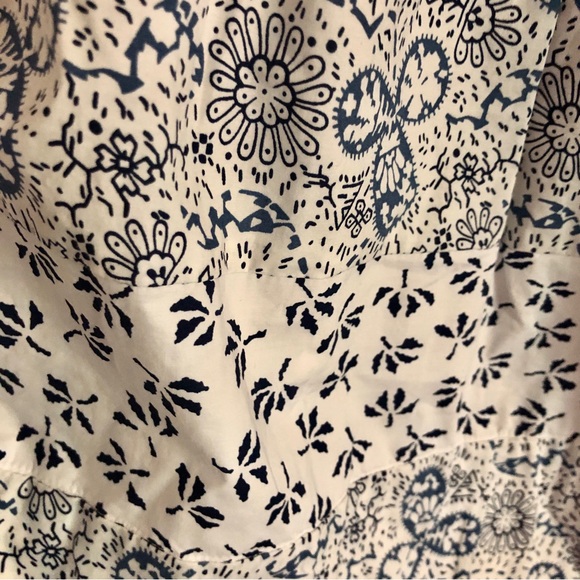 Rebecca Taylor Blue and White Cactus Fleur Tie Strap Mini Sun Dress - Picture 7 of 12